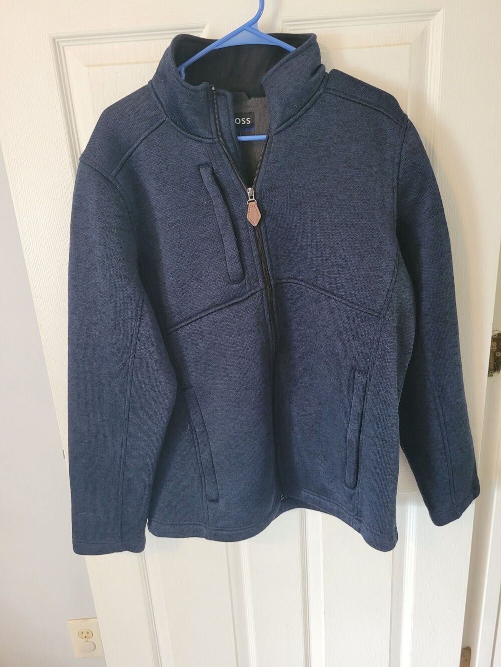 KNOSS Men's Navy Full Zip Stand-Up Collar Jacket Size L
